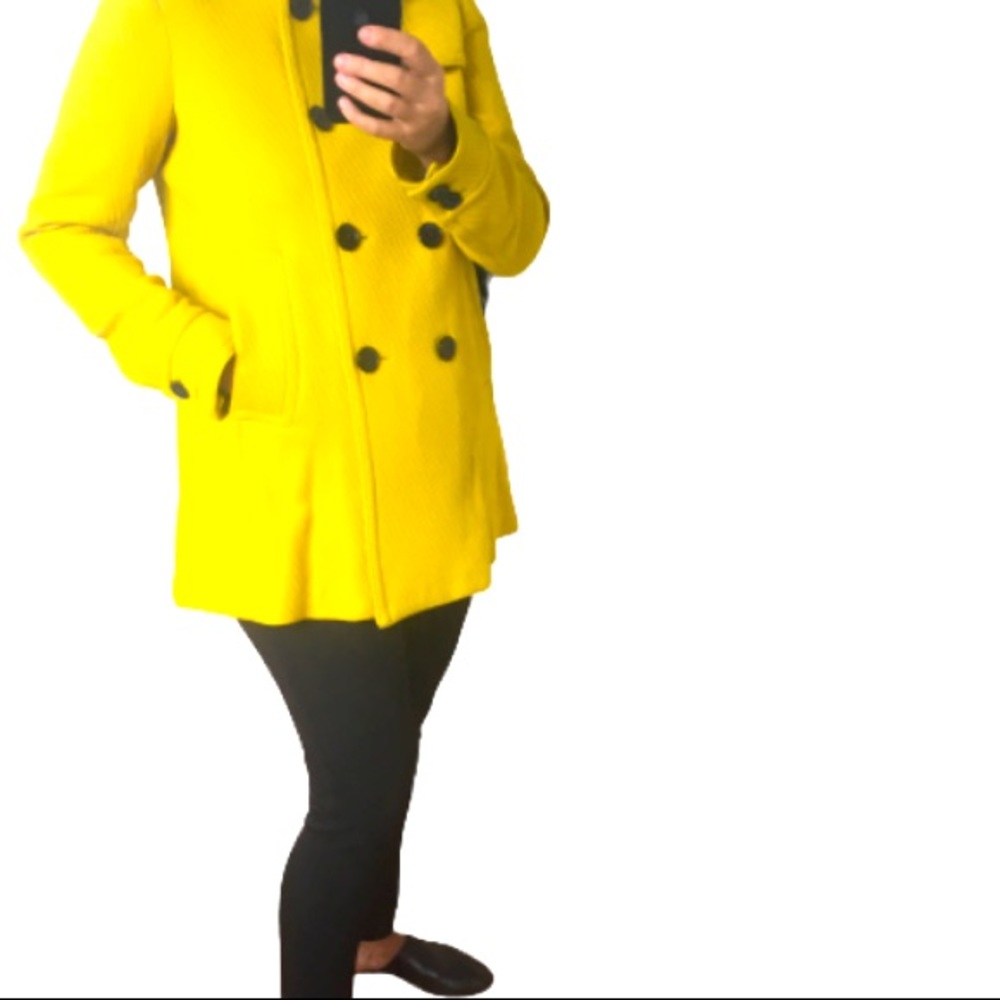 CLUB MONACO PEA COAT  MUSTARD YELLOW COLOR MEDIUM SIZE MEDIUM NWT